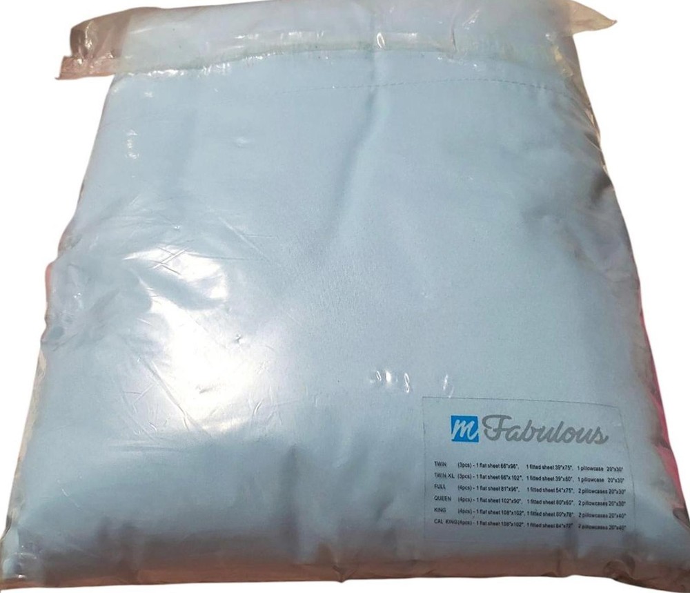 mFabulous Microfiber Solid Color Sheet Set - Full Size - Light Blue