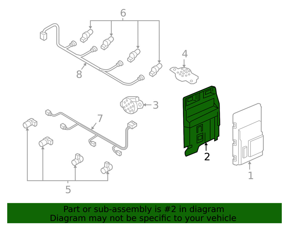 Genuine Audi Control Module Bracket 8W0-907-286