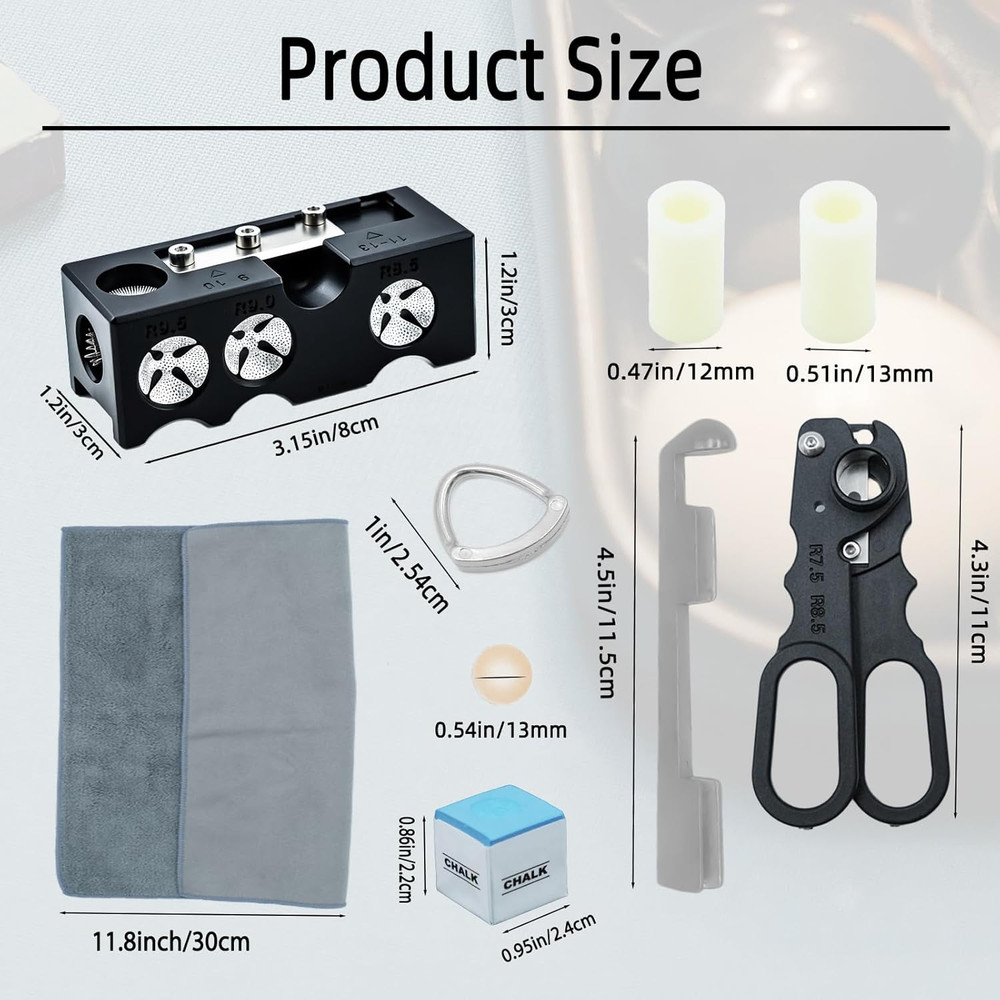 38PCS Pool Cue Tips Replacement Kit, 13Mm Pool Stick Tips Replacement Kit Billia