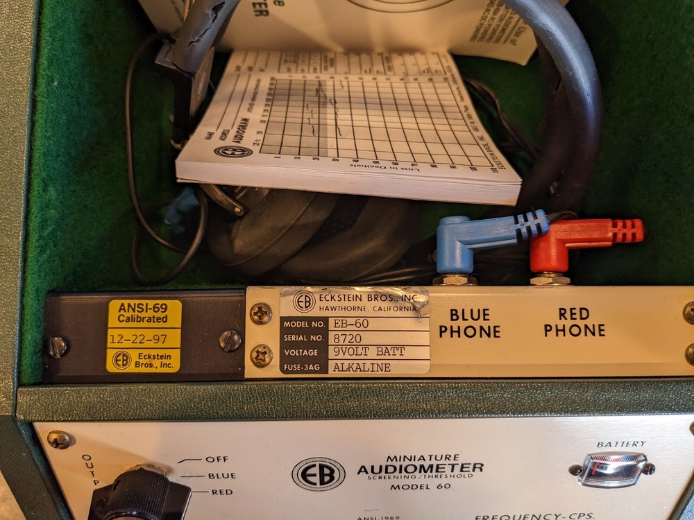 Eckstein Bros Audiometer Model 60. Hearing Tester