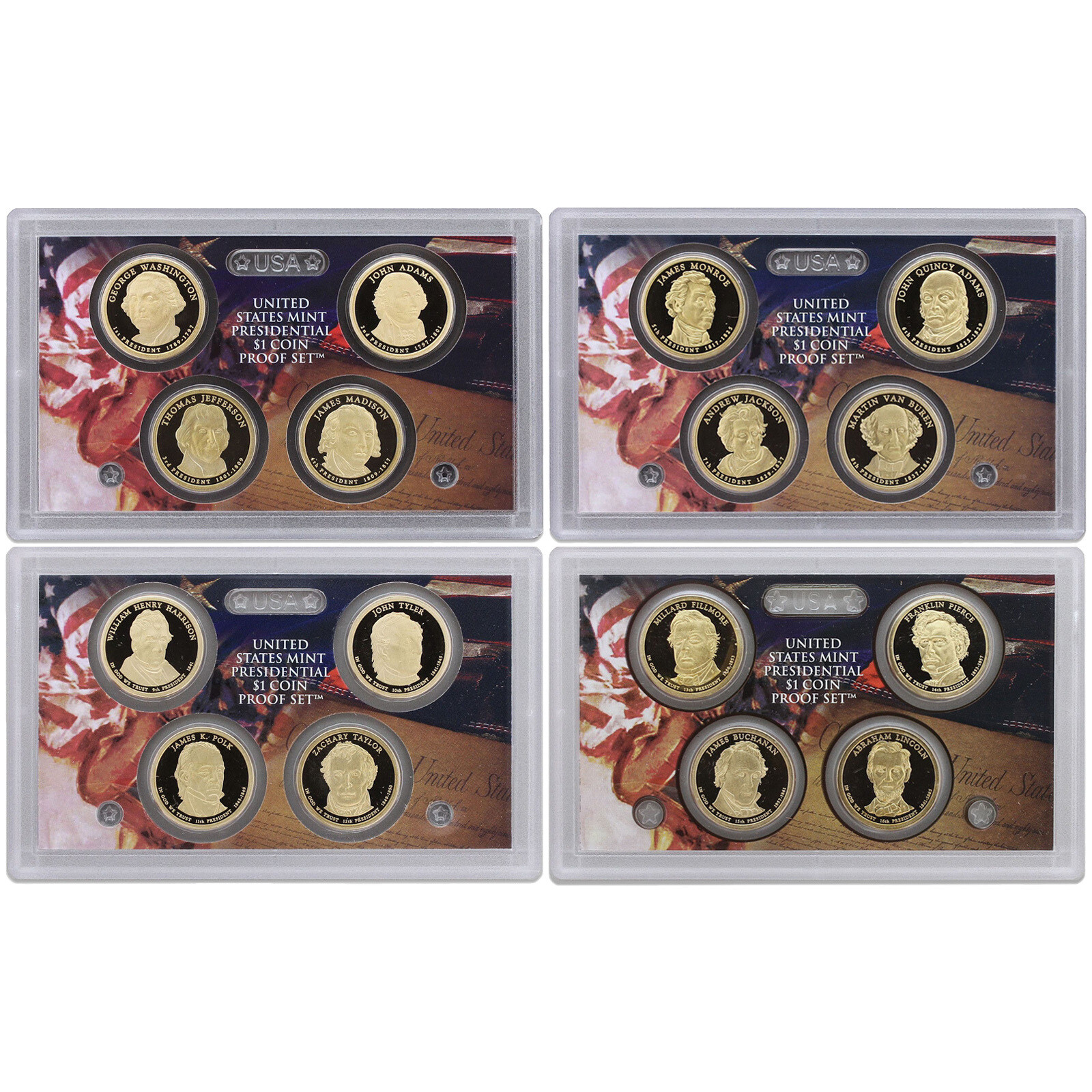 2007-2016 S Presidential Dollar Proof Set Run 39 Coins No Box Or COA
