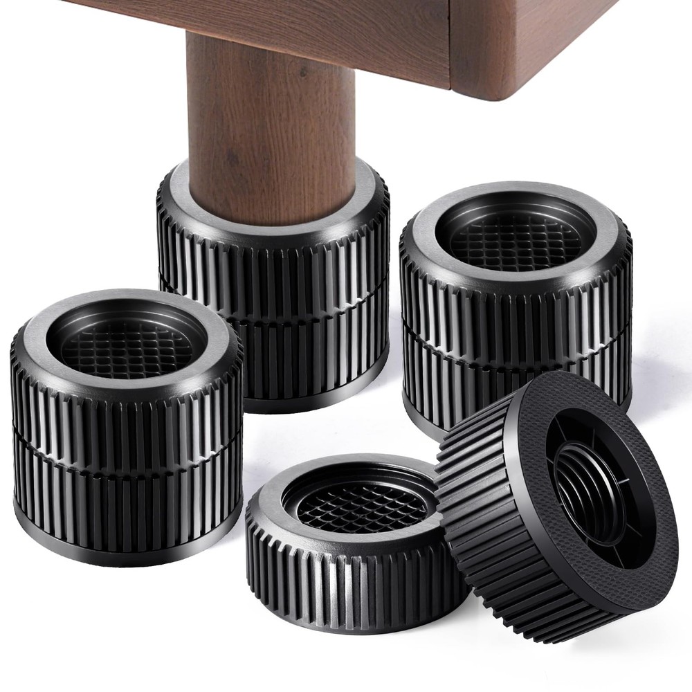 Bed Risers 4-Pack Adjustable Furniture Leg Extenders Stackable 1.4" - 2.8" He...