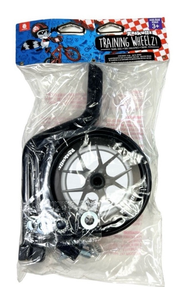 Raskullz Training Wheelz Adjustable Training Wheels 12-20” Black/White Set