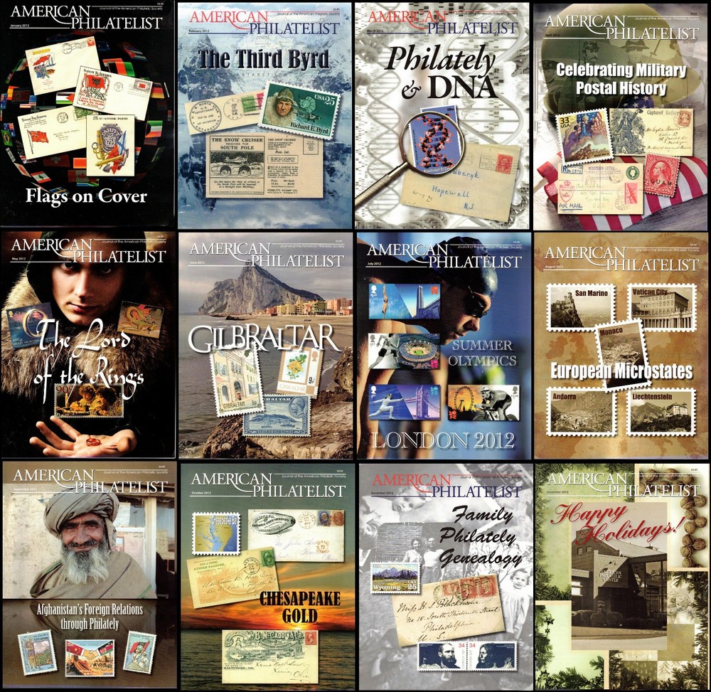 AMERICAN PHILATELIST 12 ISSUES 2012 ~ 1200 pages ~ Stamps, Covers, US, Worldwide