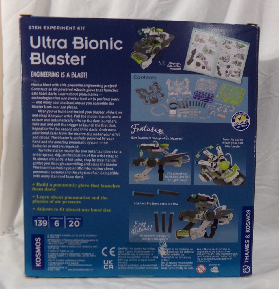 2022 ULTRA BIONIC BLASTER PNEUMATIC GLOVE THAMES & KOSMOS STEM EXPERIMENT KIT