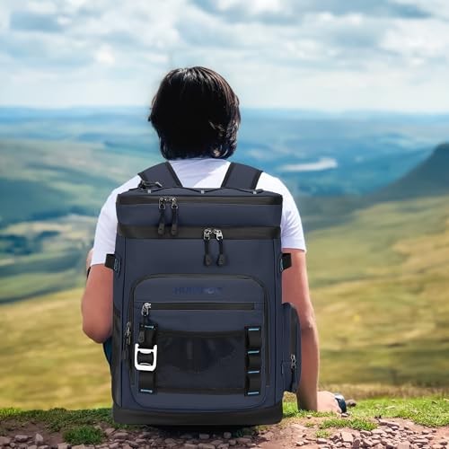48Cans Cooler Backpack, Waterproof Insulated Backpack Cooler for Men Dark Blue