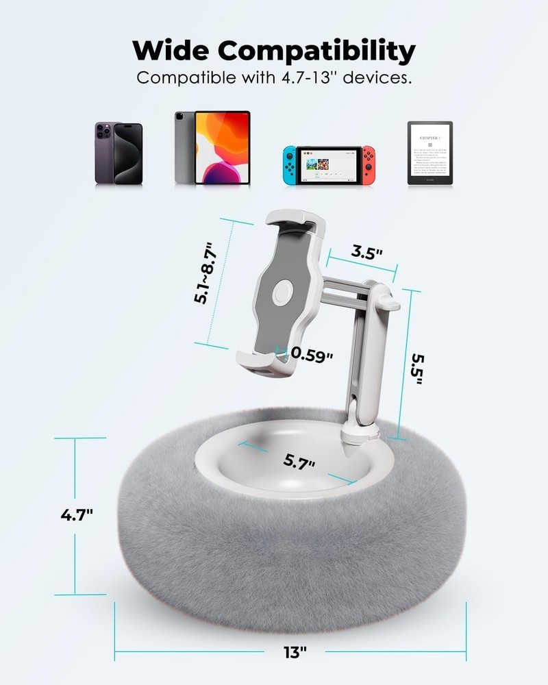 Tablet Stand Pillow, Compatible with 4.7"-13" Phone/Tablet, iPad, iPhone, Sam...