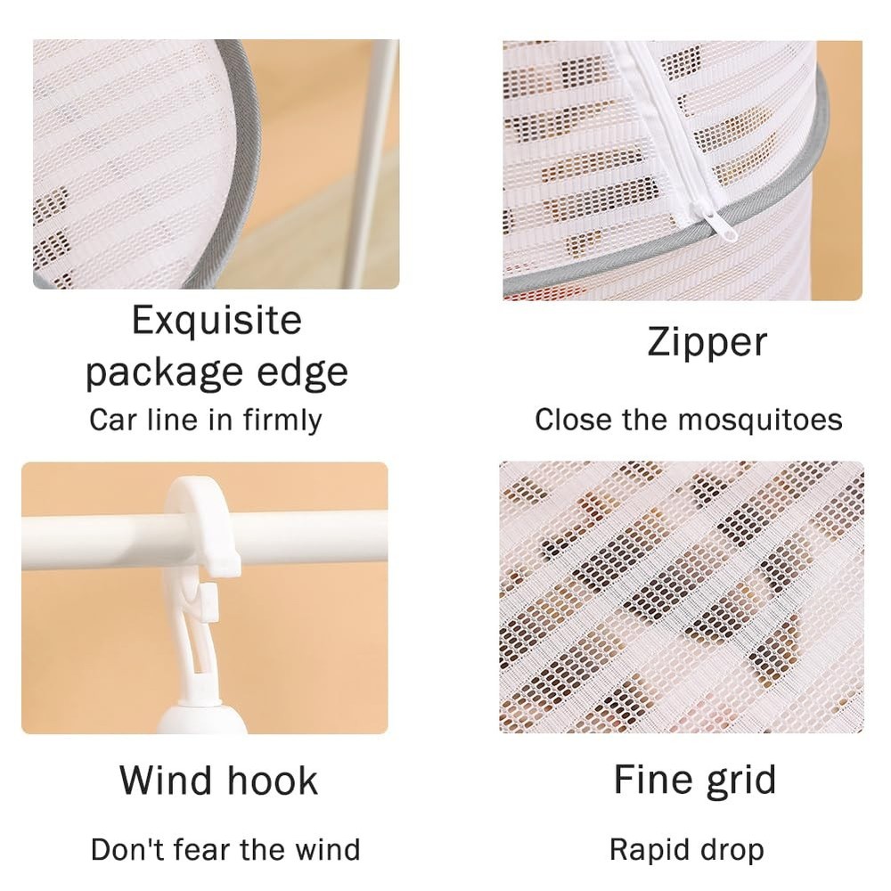 3 Layer Herb Drying Rack Foldable Hanging Mesh Net