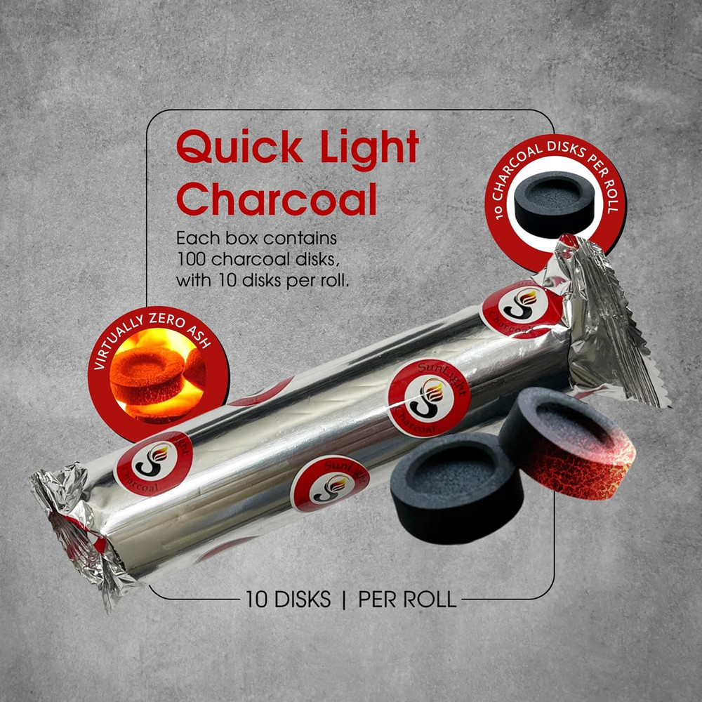 Sunlight® Charcoal Tablets for Incense– Quick Light Charcoal Tablets – Charcoal