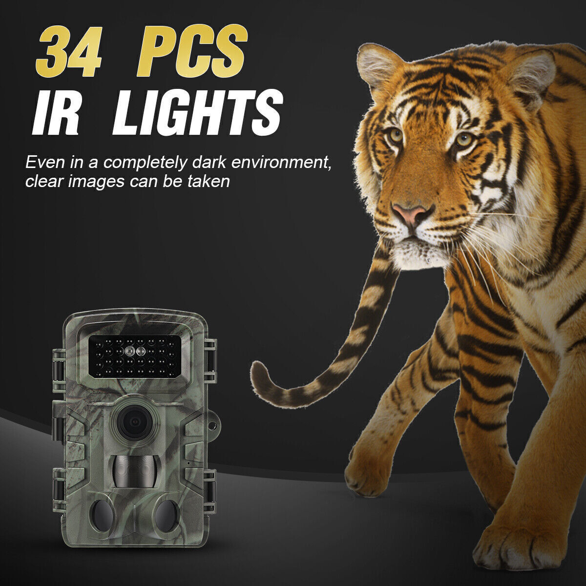50MP Wildlife Hunting Game Trail Camera 4K Night Vision Motion Activated+32GB