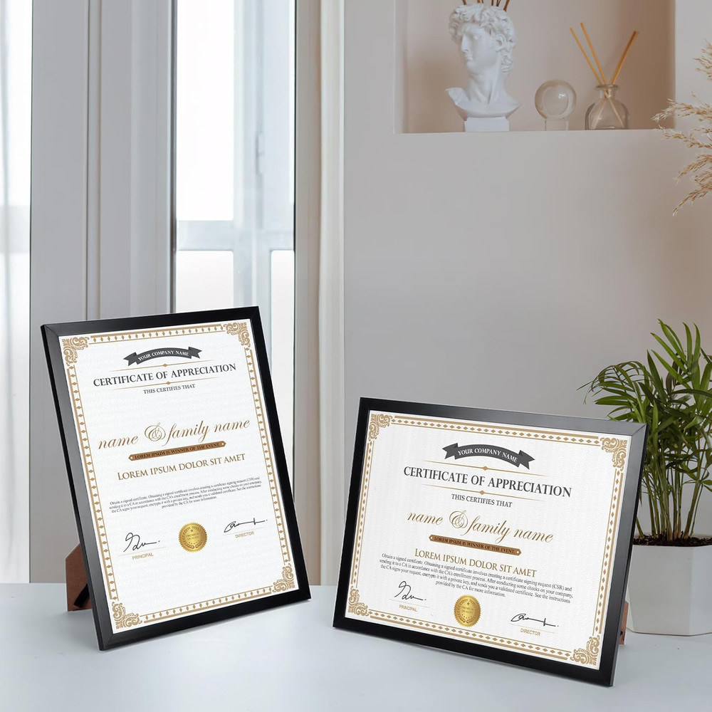18 Packs 8.5X11 Black Multi Picture Frames Set, Certificate Frames for Document