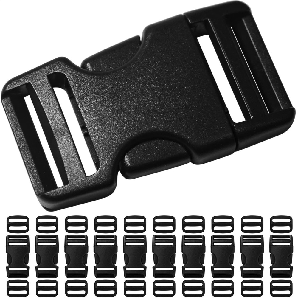1" Webbing Strap Buckles Set - 10 Quick Release & 20 Tri-Glide Clips for Heavy D