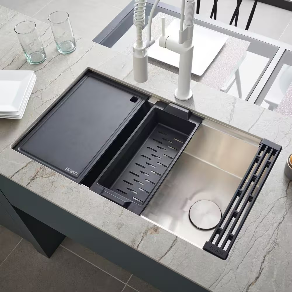 Ledgefit 17 In. X 11 In. Rectangular Matte Black Granite Quartz Composite Replac