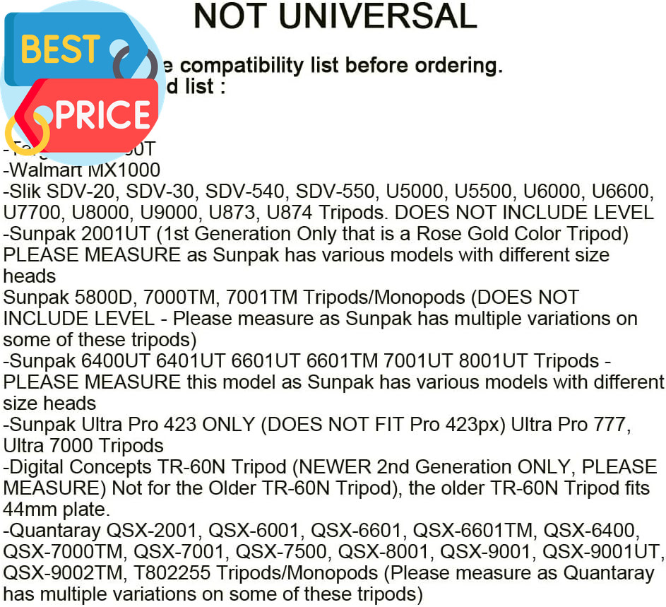 35Mm Tripod Quick Release Plate Camera Mount Adapter Replacement for Sunpak 7000