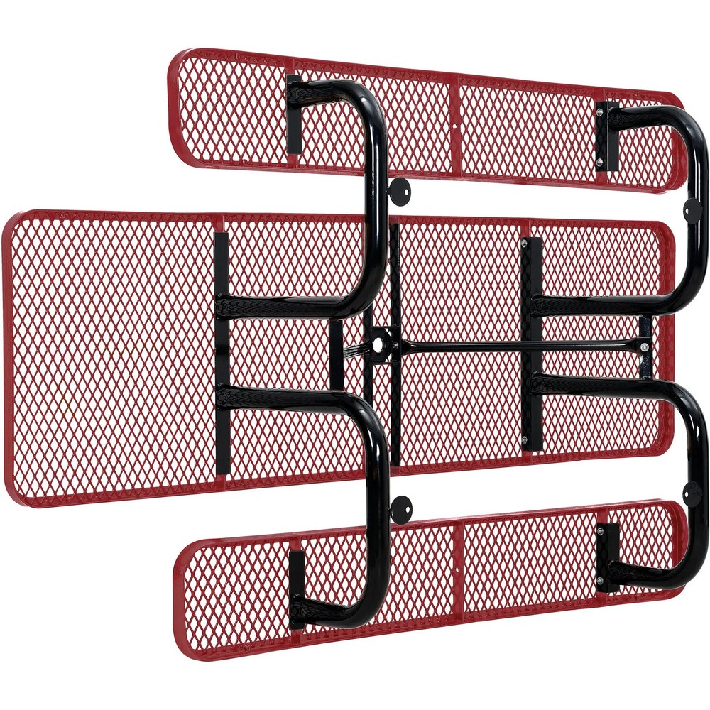 8' ADA Rectangular Picnic Table Expanded Metal Red (96" Long)