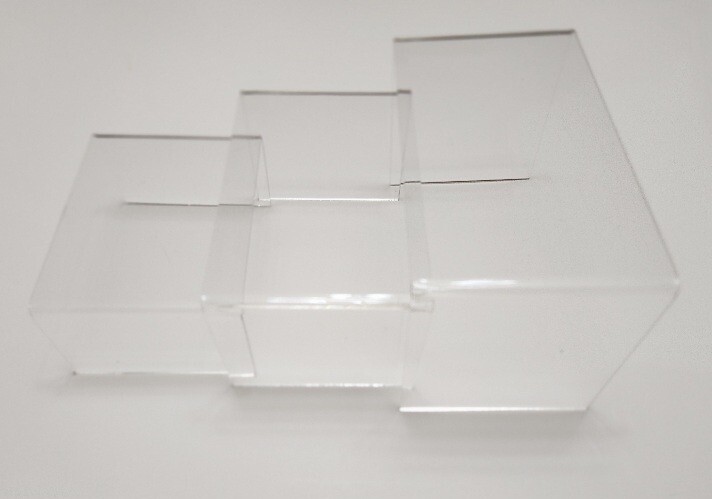 1 Case - 10 Sets - Agaci Clear Display Risers - 3 Per Set - Nesting Risers.