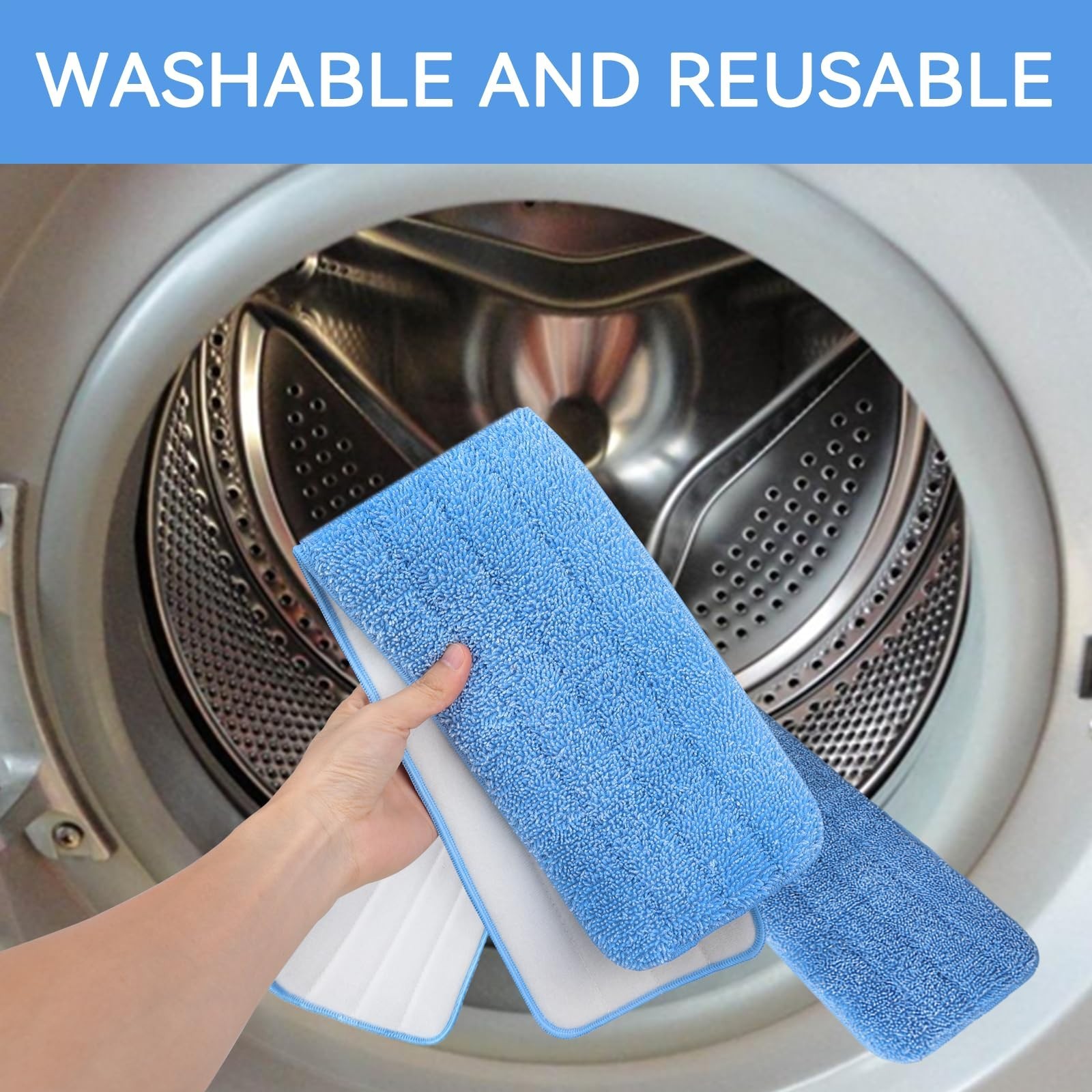 Replacement Microfiber Pad for Rubbermaid Commercial 24 Inch Mop Head - 8 Pac...