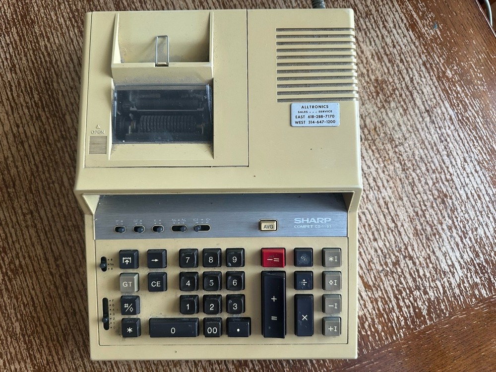 SHARP Compet CS-1191 Adding Machine Calculator Printer Vintage MADE JAPAN WORKS