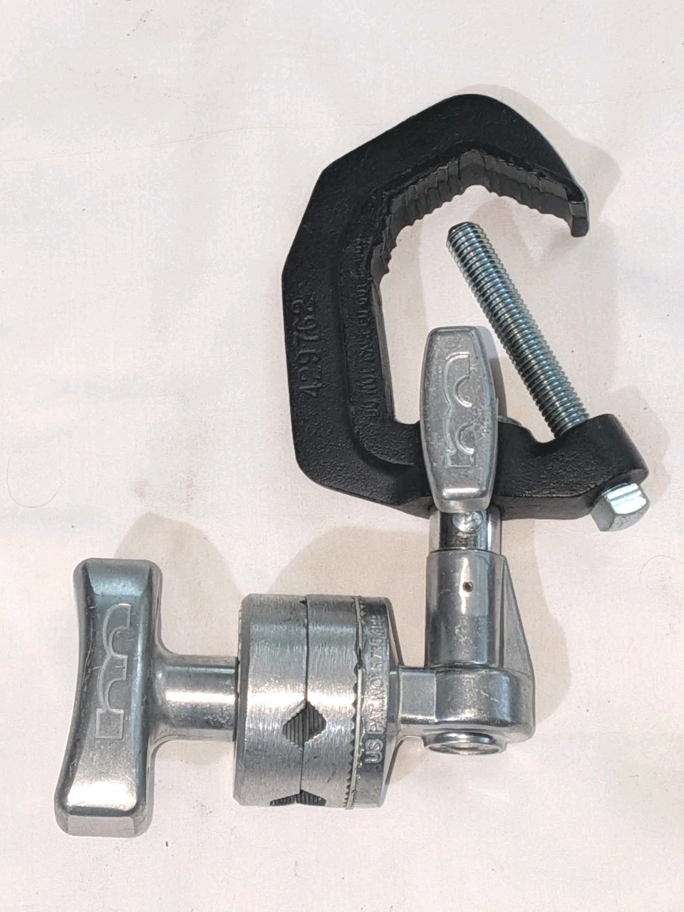 (2) MATTHEWS 429762 Studio Light Hanger Beam CLAMPS w/ MSE Hollywood Grip Heads