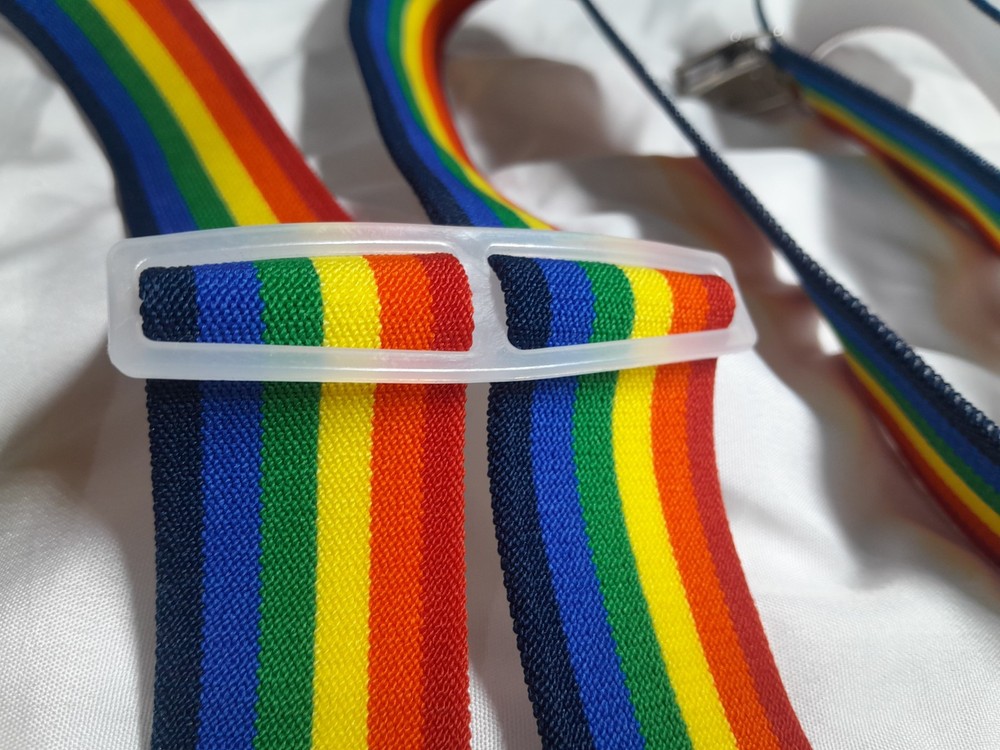 Rainbow Colours Striped Adjustable Suspenders/Braces