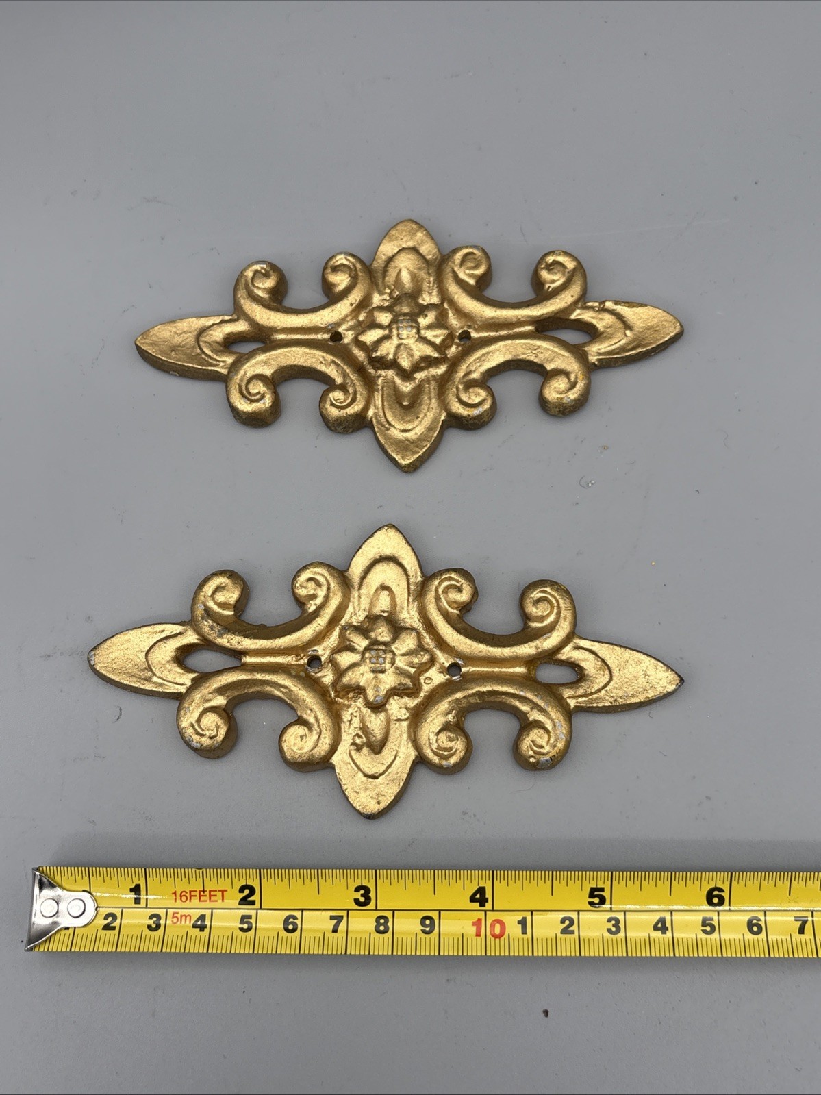 Vintage Brass Gold-tone Metal Decorative Wall Frame Accents - Lot of 8, 4 sets