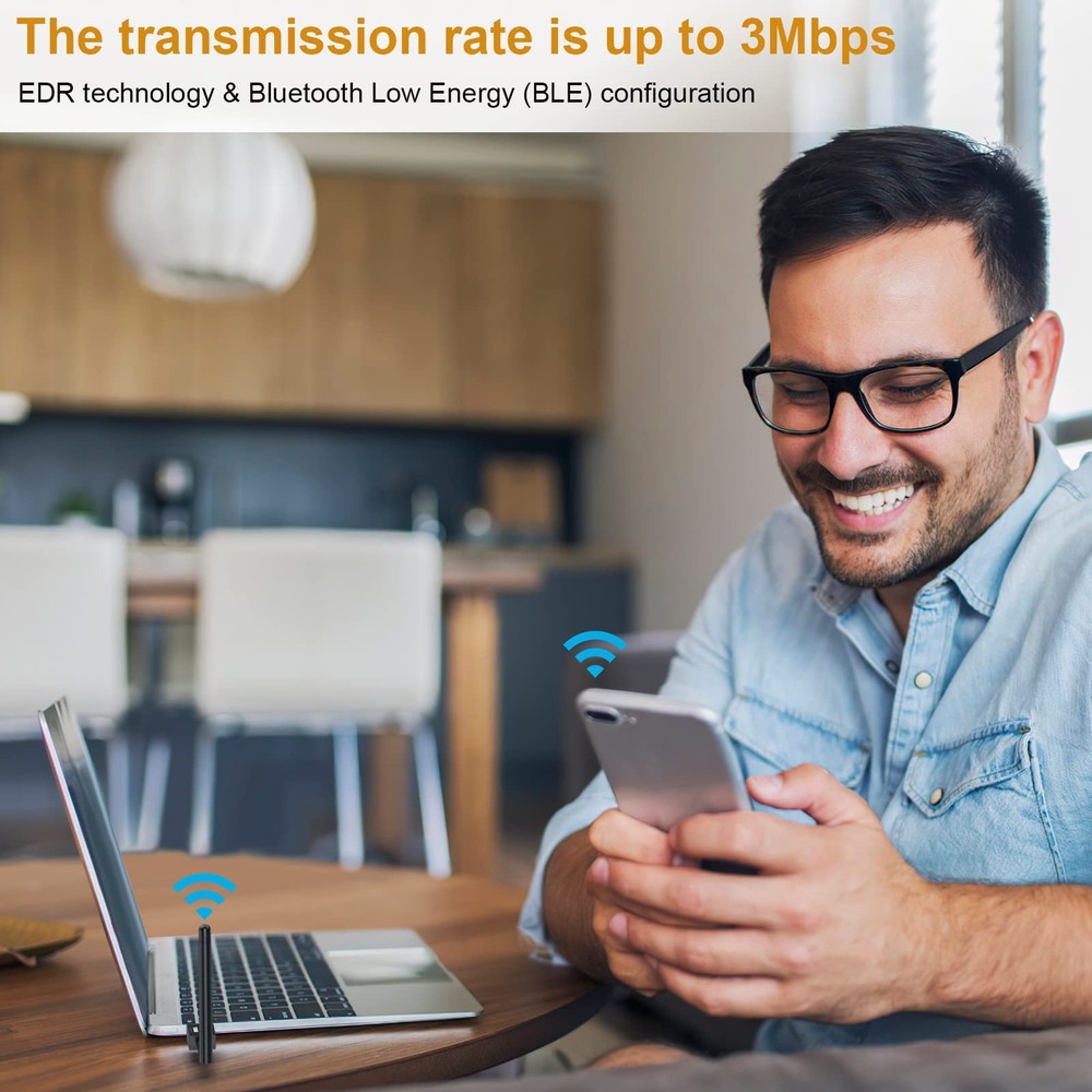 Long Range Bluetooth 5.3 Adapter for PC - 328FT Wireless Mouse, Keyboard,