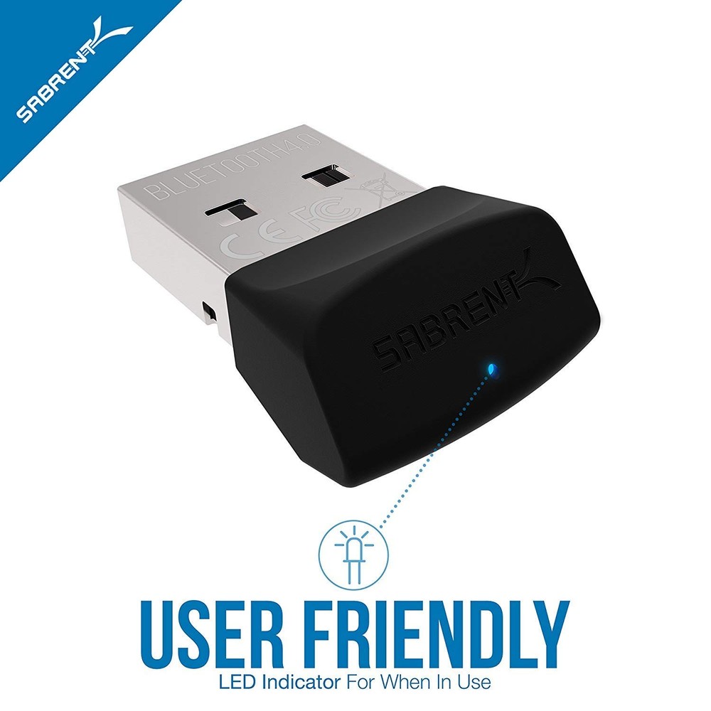 SABRENT USB Bluetooth 4.0 Micro Adapter for PC [v4.0 Class 2 with Low Black