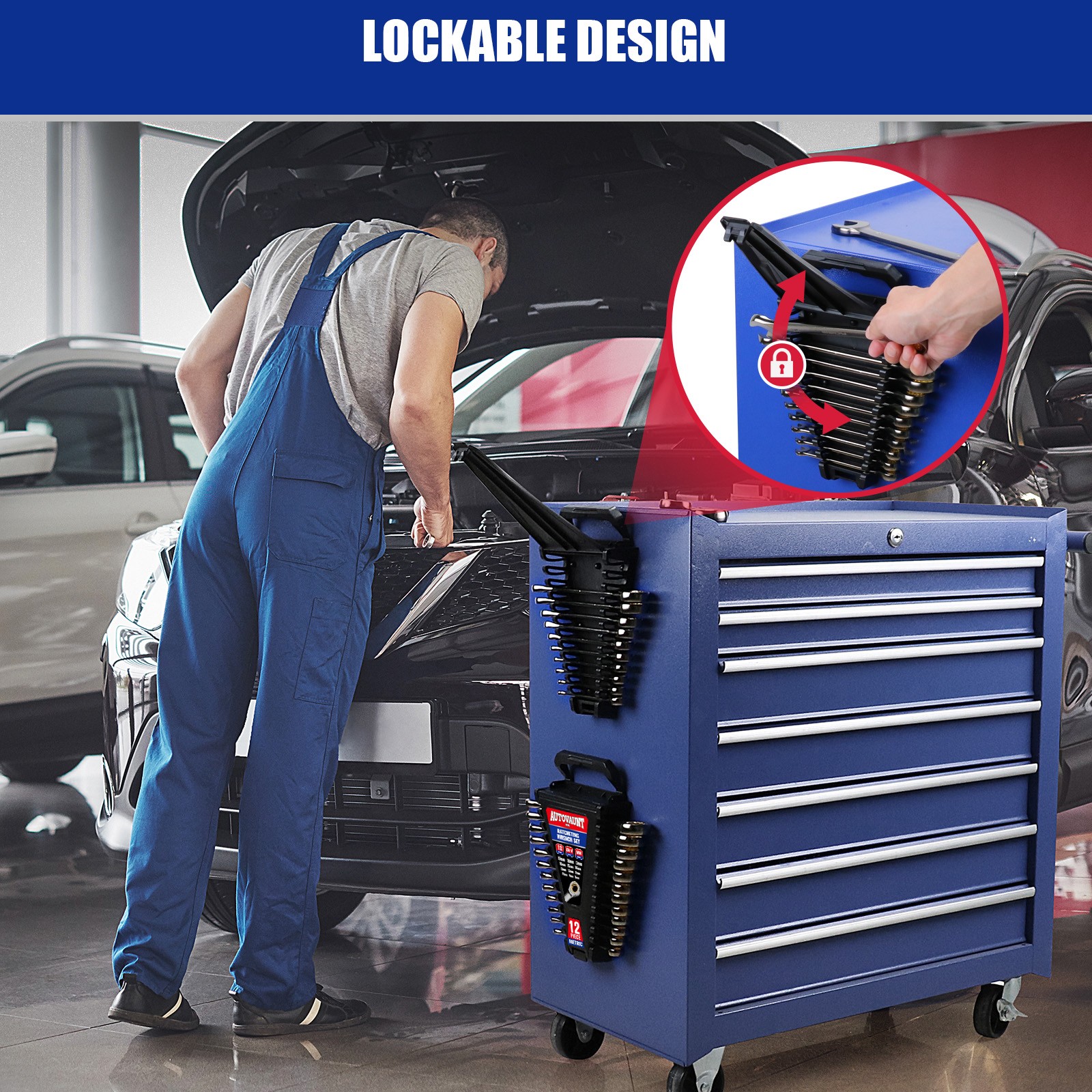 24/12PC Ratcheting Wrench Set Metric & SAE with Organizer 8-19 mm & 1/4" to 7/8"