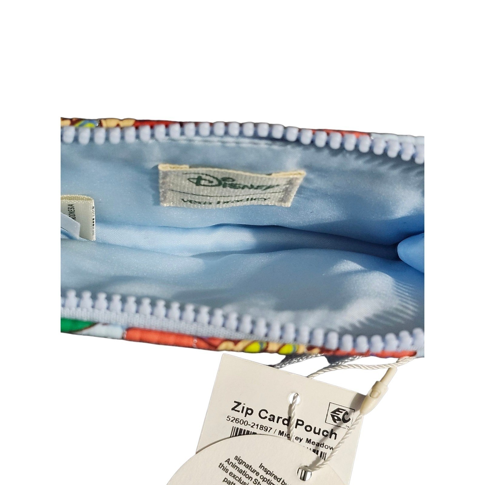 Vera Bradley Limited Ed. Zip Card Pouch Mickey Meadow Floral Quilted Disney NEW