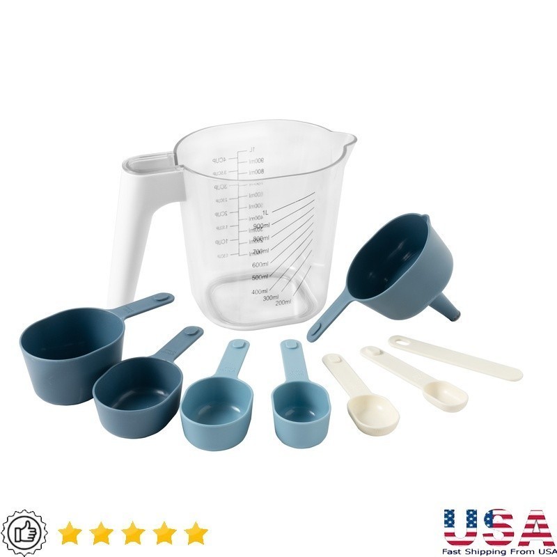 9PC Stackable Measuring Set Kitchen Tool Metric Imperial Cooking Baking New