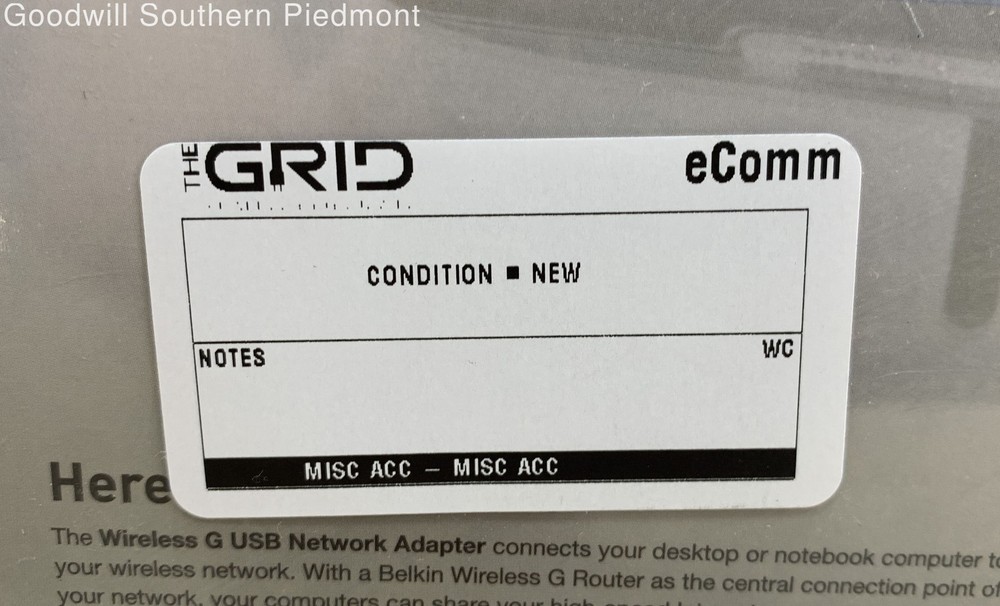 Belkin Wireless G USB Network Adapter - New