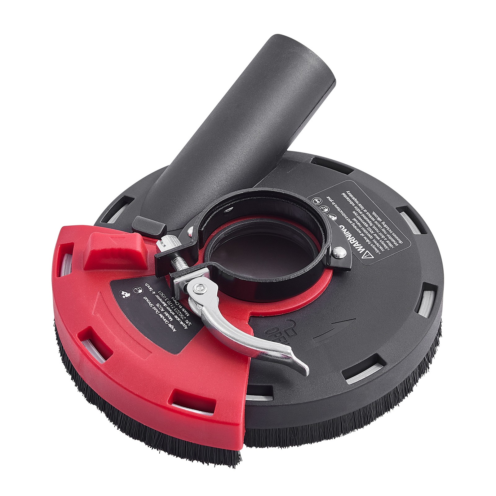 Angle Grinder Dust Shroud 4-5 in with 6 Clamping Washers Connect to Vacuum