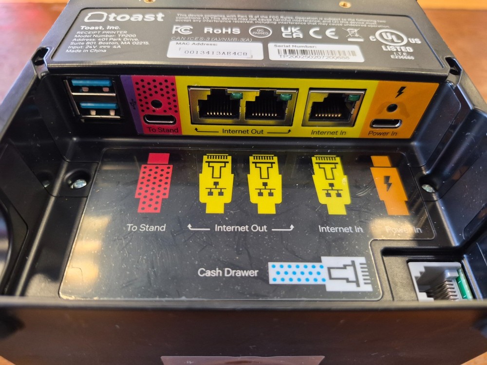 Toast Flex POS System Touch Screen w/ Printer, card reader & Cables