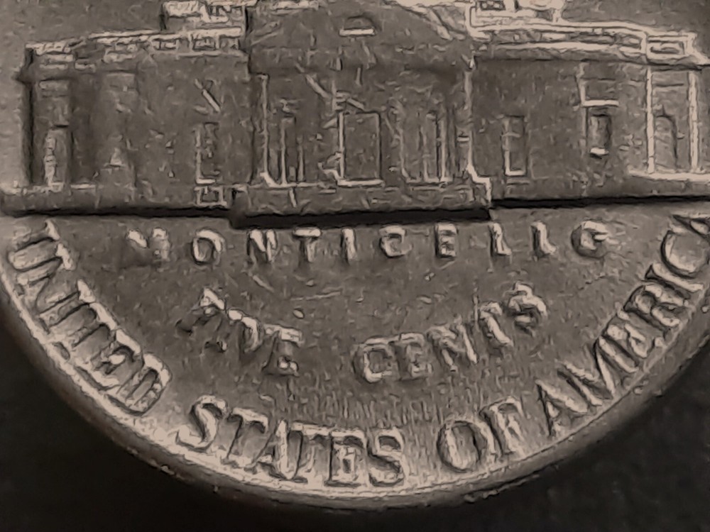 1987 P Jefferson Nickel DDR Error