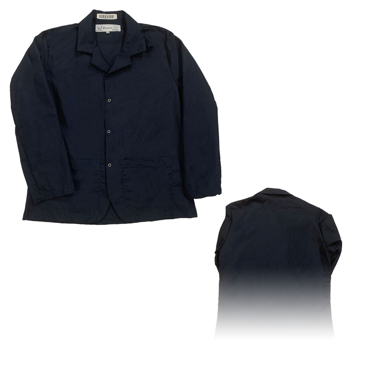 Regent Gripper Front Spun Polyester 2 Pocket Lapel Coat Navy Blue