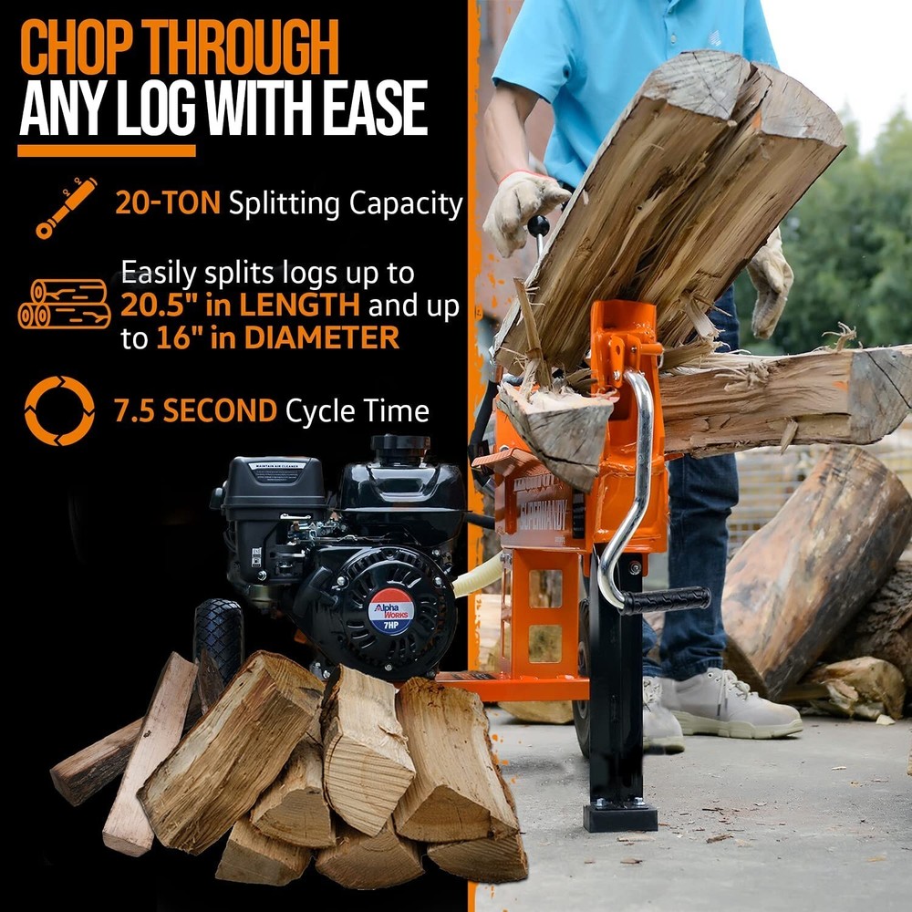 SuperHandy Gas Powered Hydraulic Log Splitter