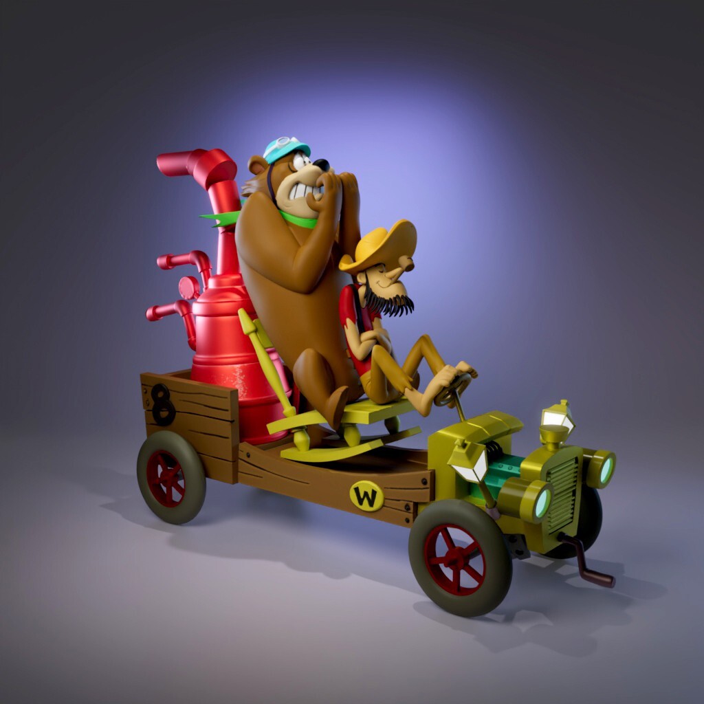 UNPAINTED Wacky Races Arkansas Chug-A-Bug 3D Printed Model Kit UW