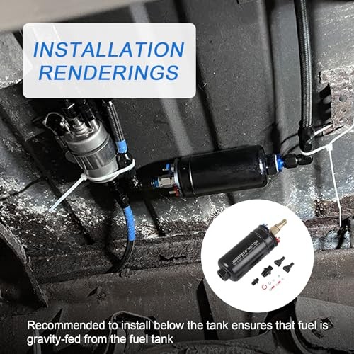 External Inline Fuel Pump Electric 300LPH High Flow 12V Replacement For