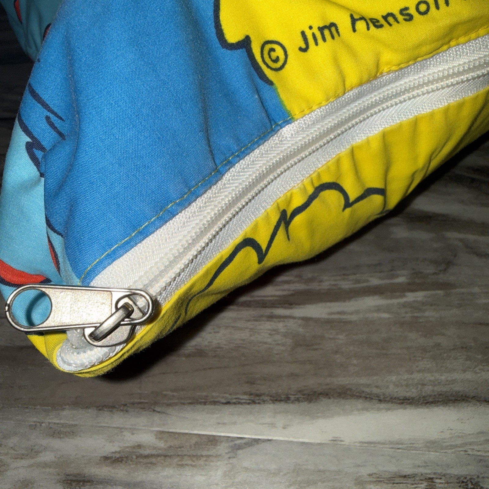 Vintage Big Bird Sesame Street Yellow Kids Sleeping Bag 39X25 Folds Into Pillow