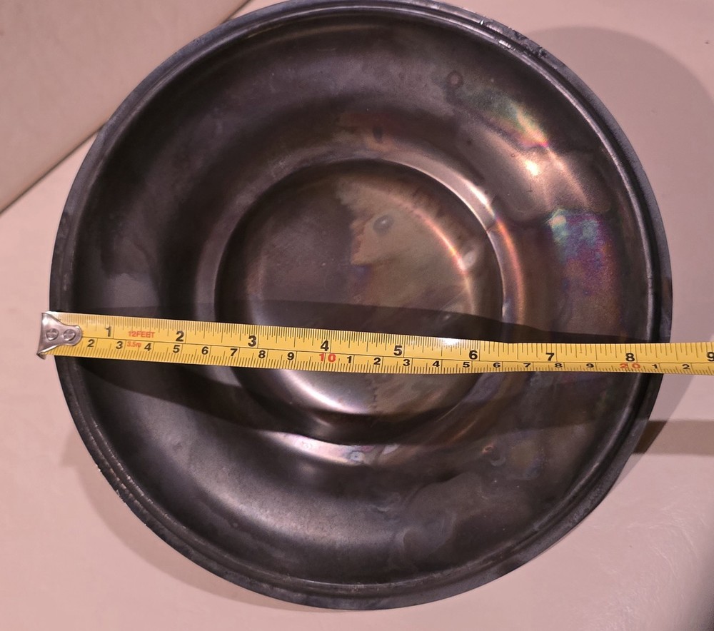 8½" Vintage Silver Plate Lid with Ornate Handle Server Tool