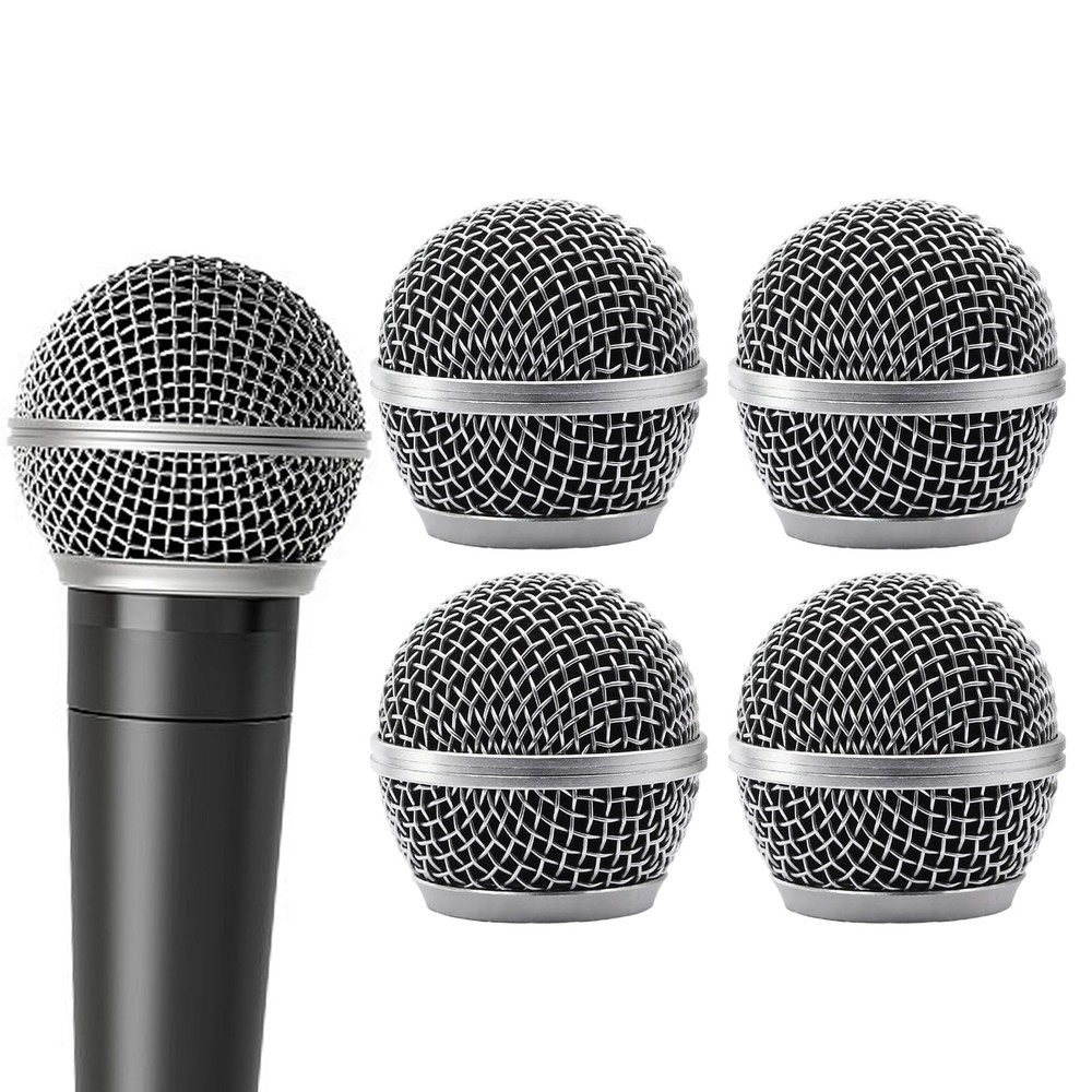 4 Pack SM58 Microphone Head Replacement Standard Size Grille Mic Replacement wit