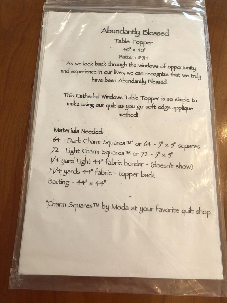 Abundantly Blessed Table Topper Pattern By Cotton Way