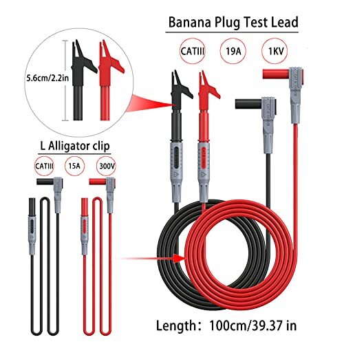 24 Pcs Multimeter Test Leads Set with Alligator Clips Insulation Piercing Tes...