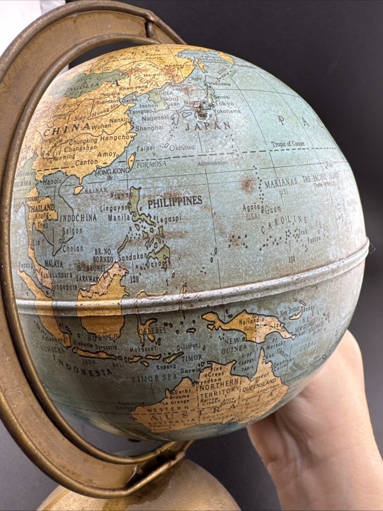 Vintage Replogle Small Earth Globe Bank 📦