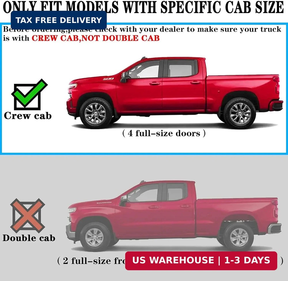 COMNOVA 6 Inches Running Boards& Steps Step Bars Compatible with 2019-2026 Chevy