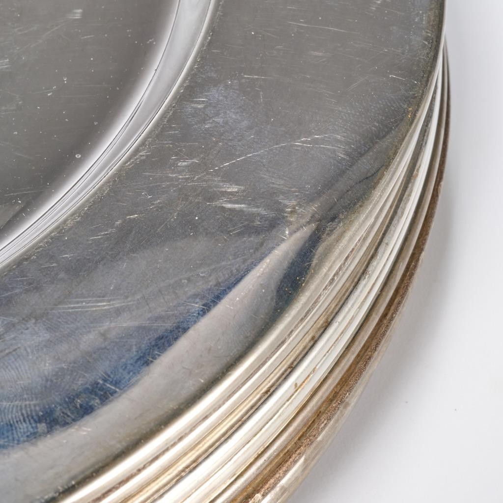 12 Silver Plated Round Charger Service Presentation Plates Barbara Walters B