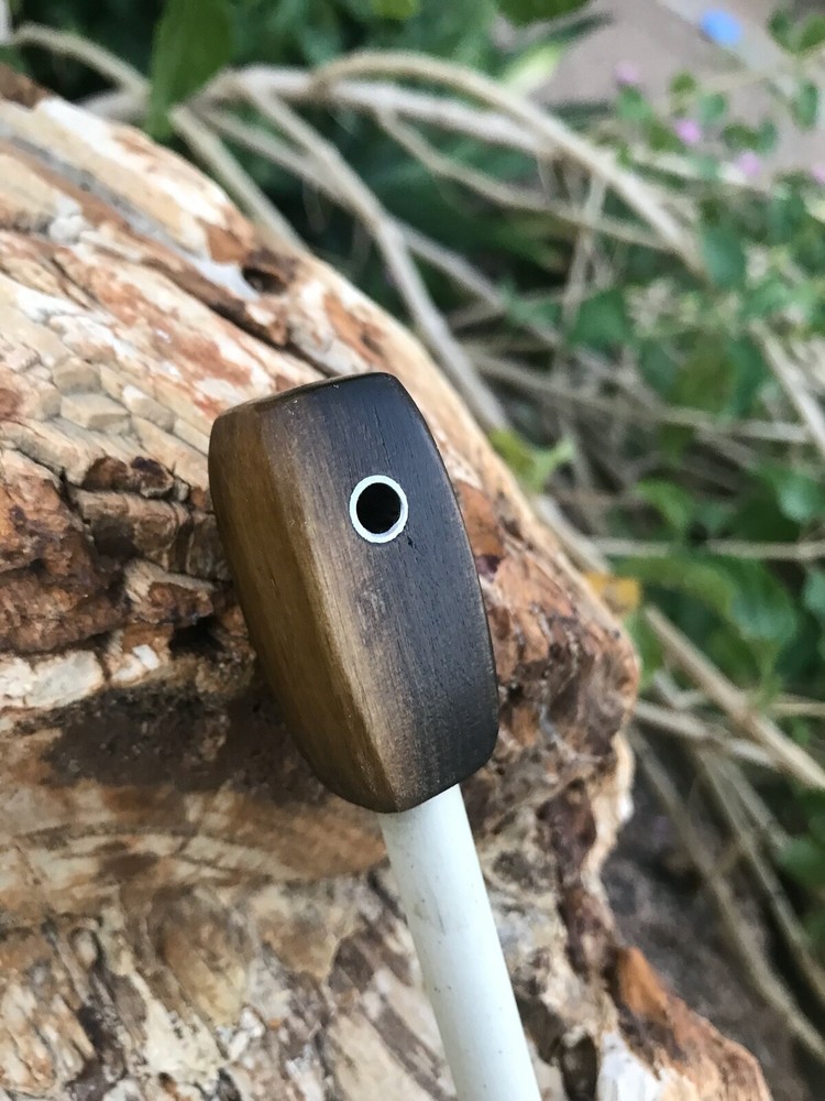 Handmade Ceramic Rod Figured Poplar Handle Knife and Tool Field Sharpener (9)