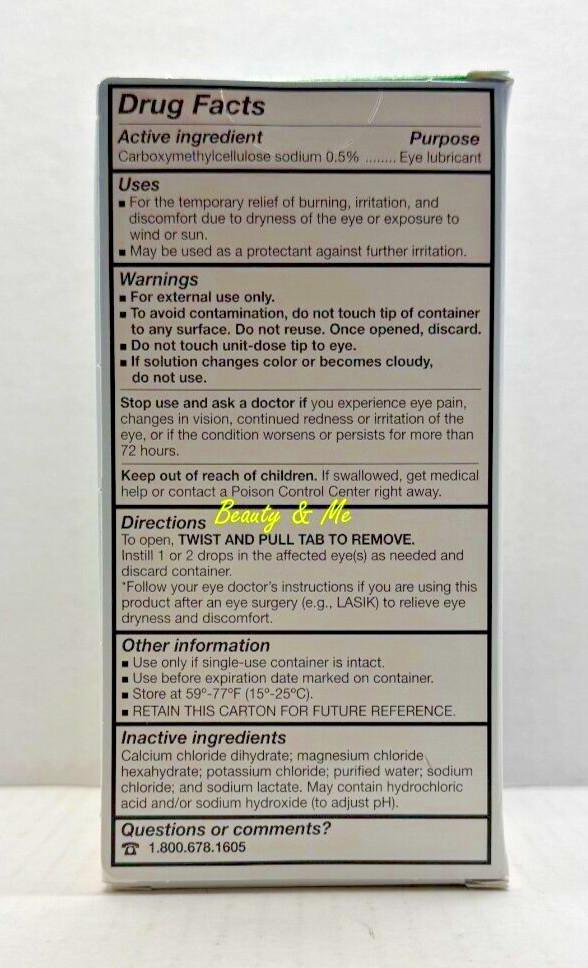 Refresh Plus Lubricant Eye Drops, Moisturizing Relief, 100 Single Vials