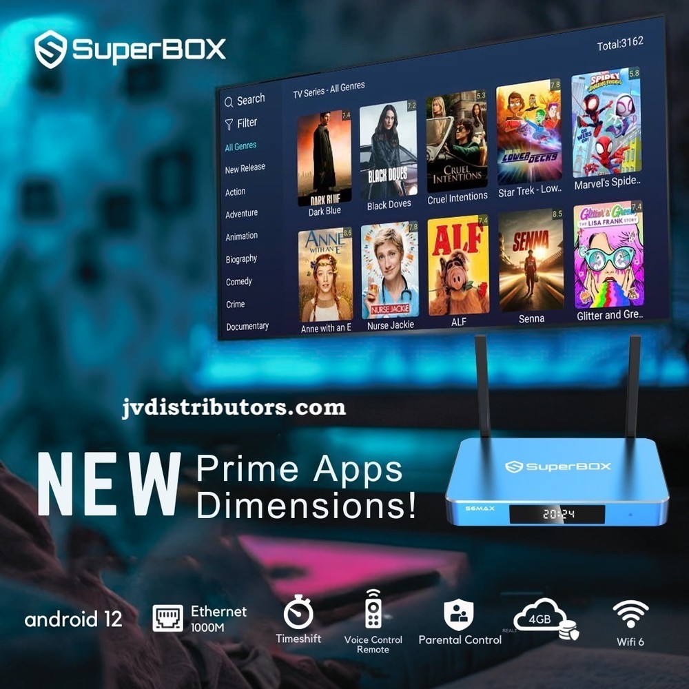 SUPERBOX S7 PRO Android TV Box 4K Streaming Media Player Authorized & PRO SET-UP