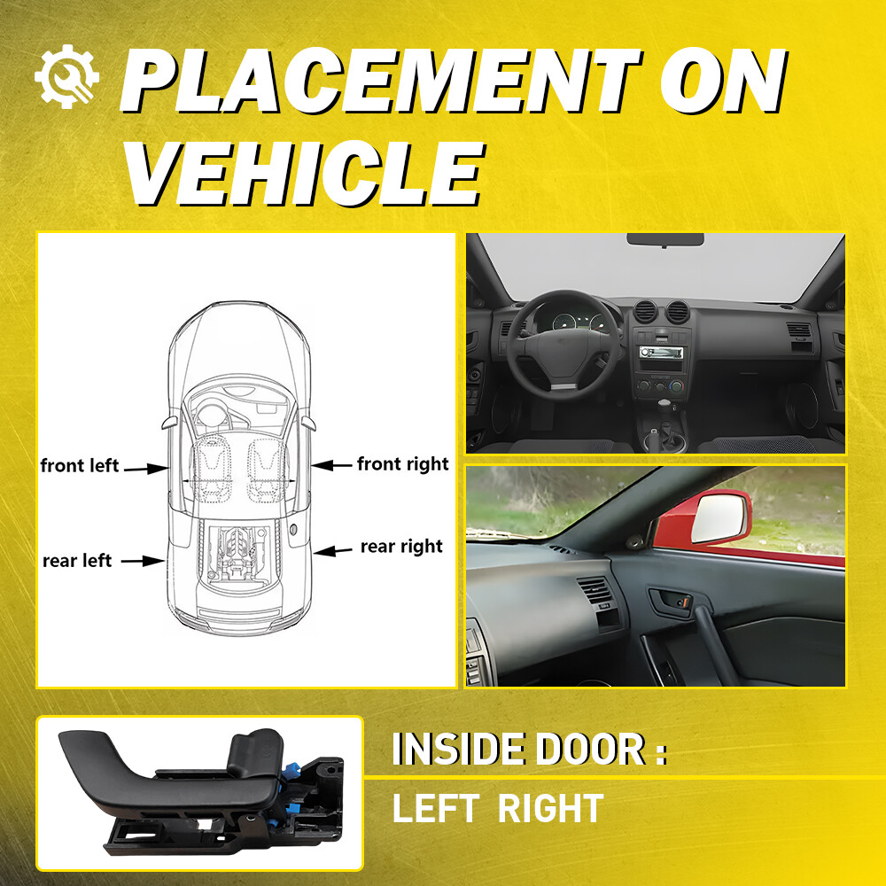 Pair Inside Door Handle Driver & Passenger Side For Hyundai Tiburon 2003-2008 PU